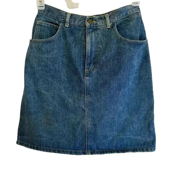 Guess by Georges Marciano VTG 90s Skirt Faded Denim 5 Pocket High Waist Sz 31 - Picture 1 of 11